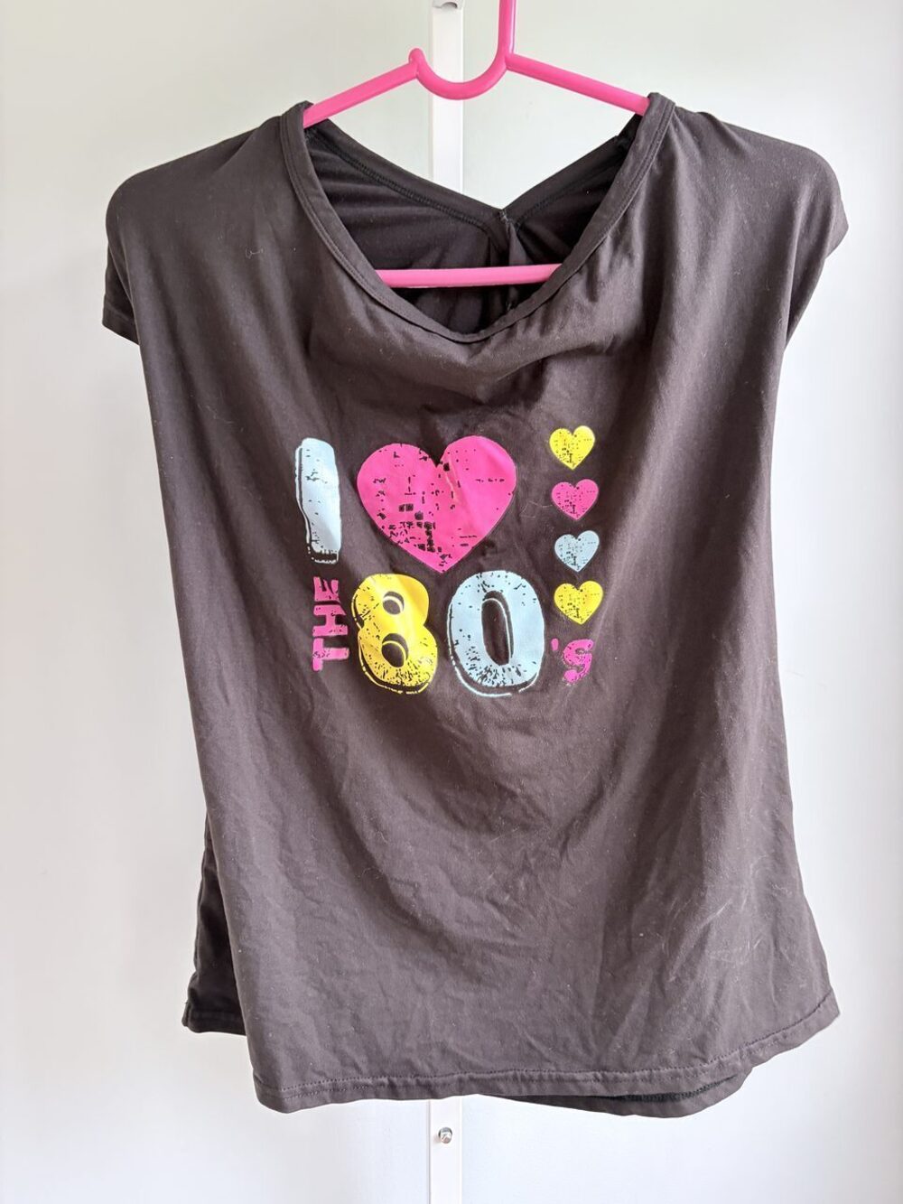 Gray I Love The 80s Graphic Short Sleeve Tee Top